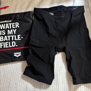 NEW ARENA CARBON DUO POWERSKIN Black Swim Shorts Sz 26 Made in Italy FINA